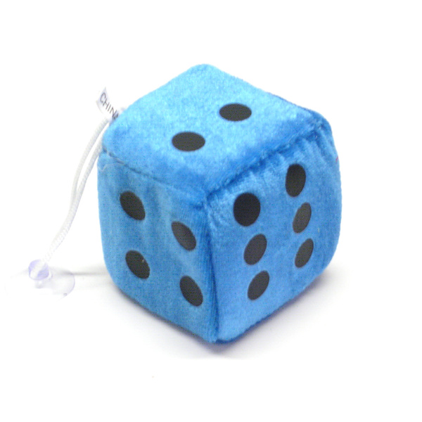 Plyšová kostka s přísavkou modrá - 6x6