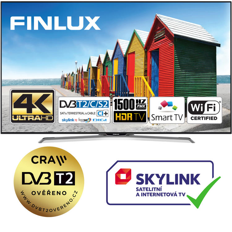 Finlux TV55FUE8160 - HDR UHD T2 SAT WIFI SKYLINK LIVE