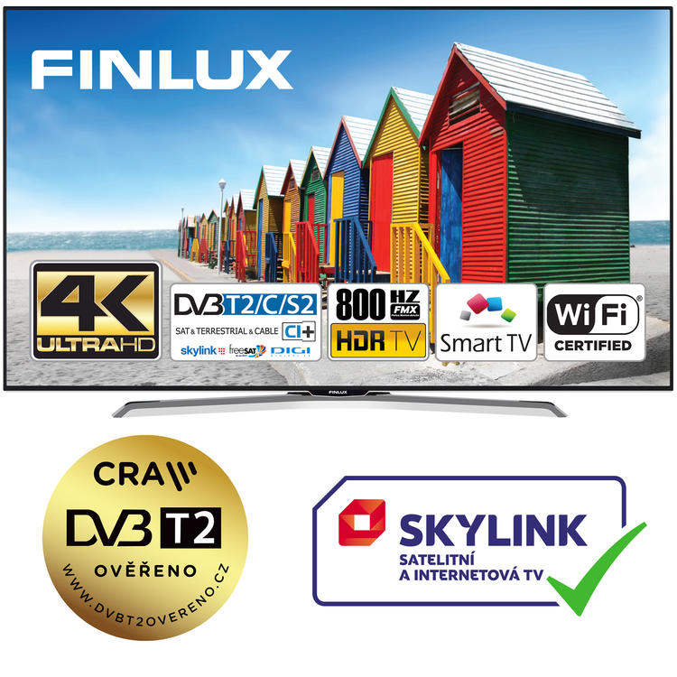 Finlux TV43FUE8160 - HDR UHD T2 SAT HBBTV WIFI SKYLINK LIVE