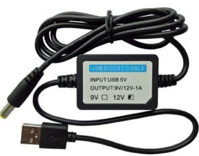 Redukce, step-up měnič USB 5V / DC5,5x2,1mm 12V/1A