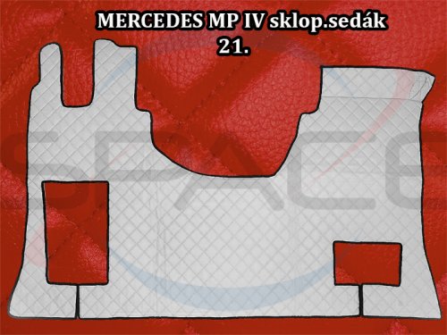 Koberece koženkové prošívané pro MB ACTROS MP IV sklopka spolujezdec - červené