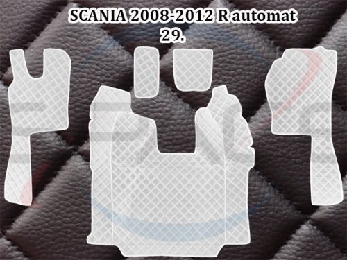 Koberce koženkové prošívané pro SCANII 2008-2012 automat - černé
