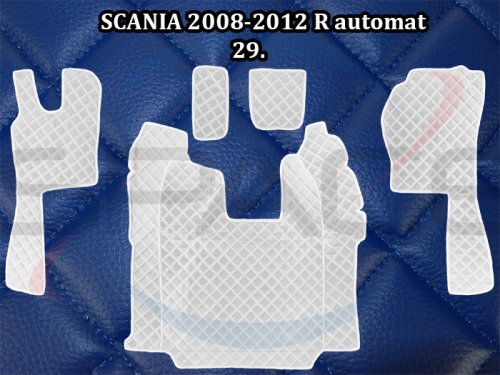 Koberce koženkové prošívané pro SCANII automat 2008-2012 - modré