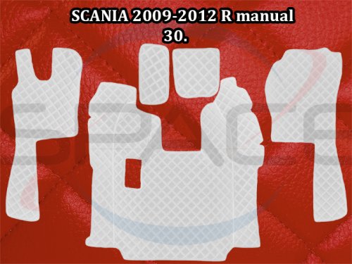 Koberce koženkové prošívané pro SCANII manuál 2009 - 2012 - červené