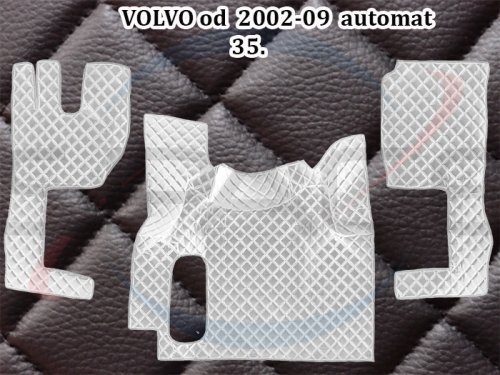 Koberec koženkový prošívaný pro VOLVO automat 2002-2008 - černý