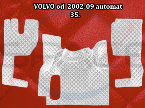 Koberce koženkové prošívané pro VOLVO automat 2002-2008 - červené