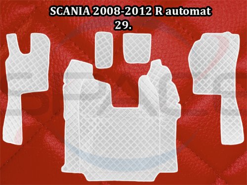 Koberce koženkové prošívané pro SCANII automat 2008-2012 - červené