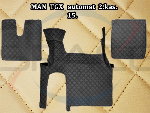 Koberce koženkové prošívané pro MAN TGX automat - béžové