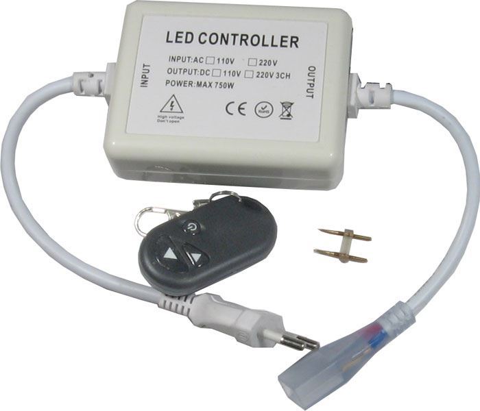 Napáječ s dálkovým ovládáním pro LED pásek 230V, výkon do 500W