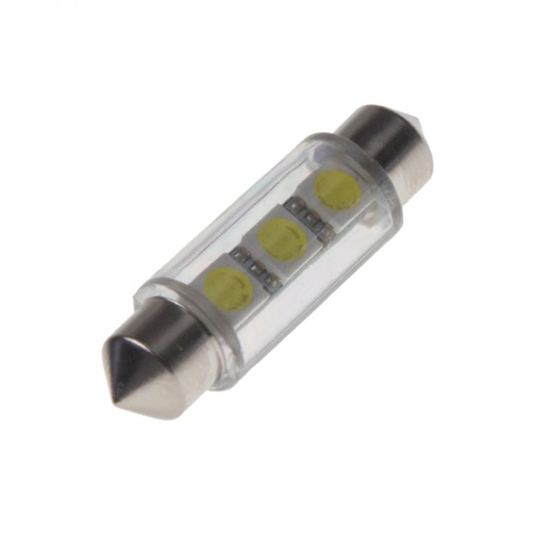 Žárovka LED 12V s paticí sufit (39mm) bílá, 3LED/3SMD