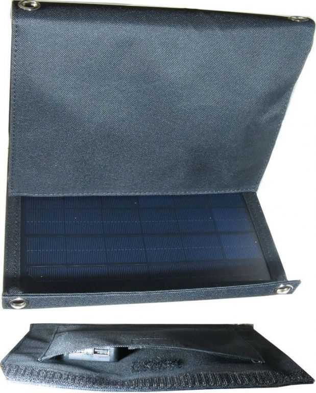 Fotovoltaický solární panel 12W s USB, přenosný, skládací