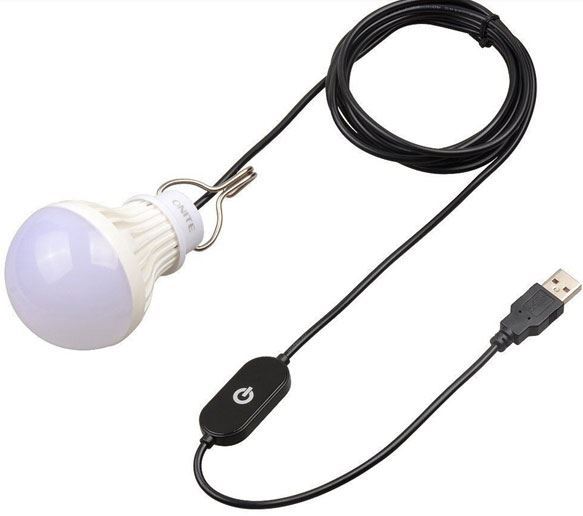 Svítidlo závěsné LED 5W pro camping, napájení USB