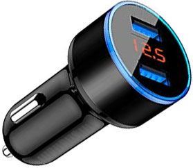 Autoadaptér USB 12V/5V 2,1+1A s voltmetrem