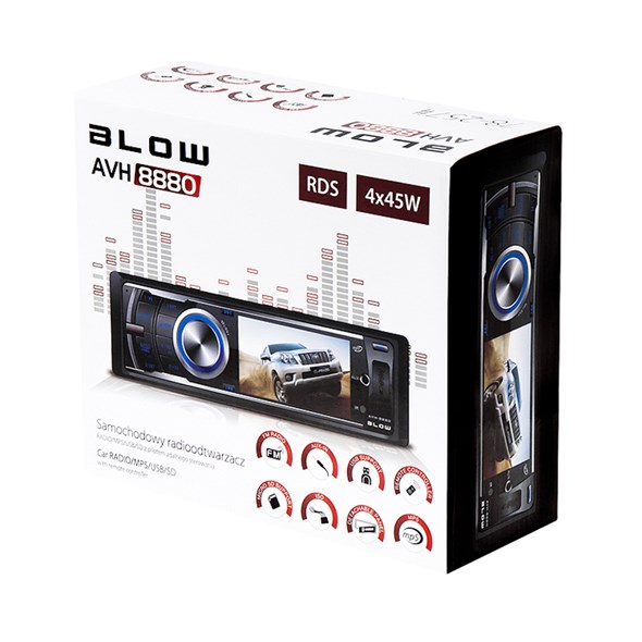 Autorádio BLOW AVH-8880 MP5, USB, SD, MMC, FM, dálkové ovládání