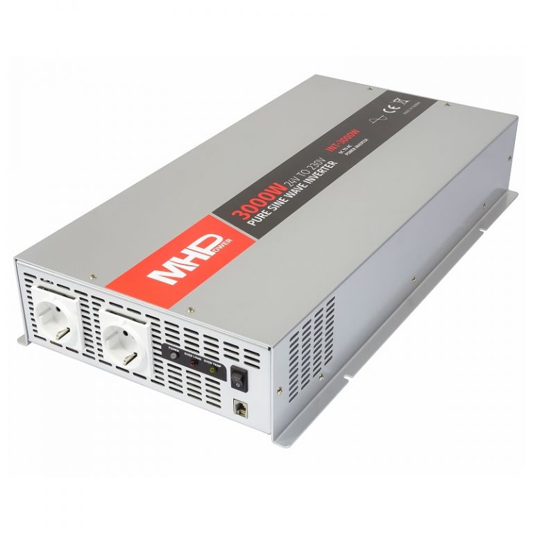 Měnič napětí MHPower INT-3000W, 3000W, 24V/230V, čistá sinus