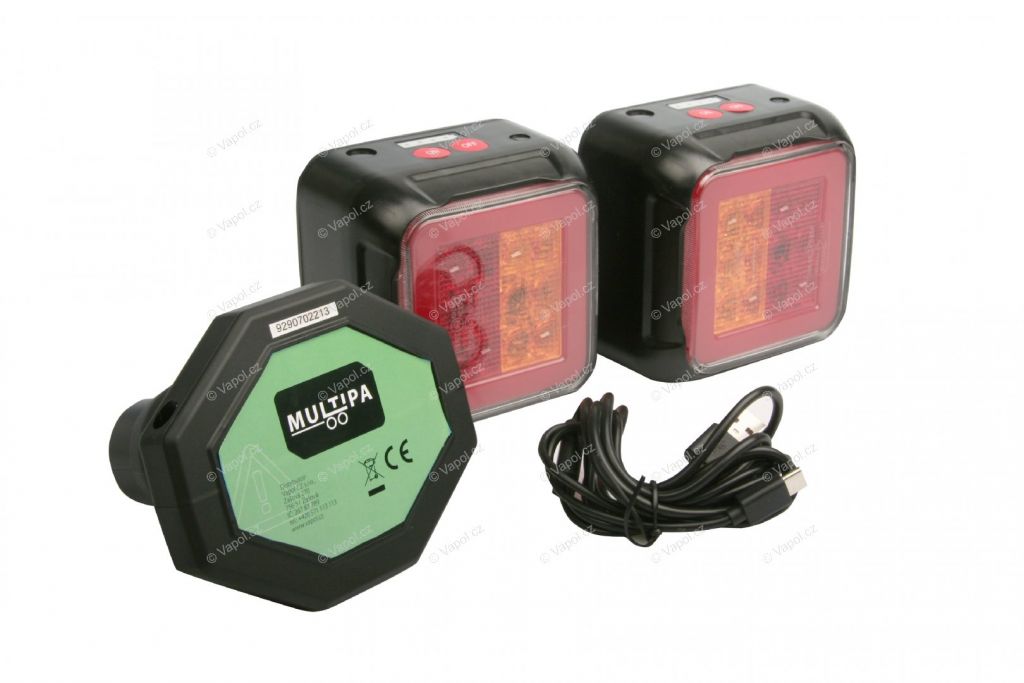 Sada bezdrátových magnetických LED světel, vysílač 7-pin, MULTIPA
