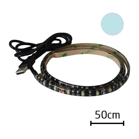 LED pásek s USB Geti GLS31C, 50 cm, studená bílá