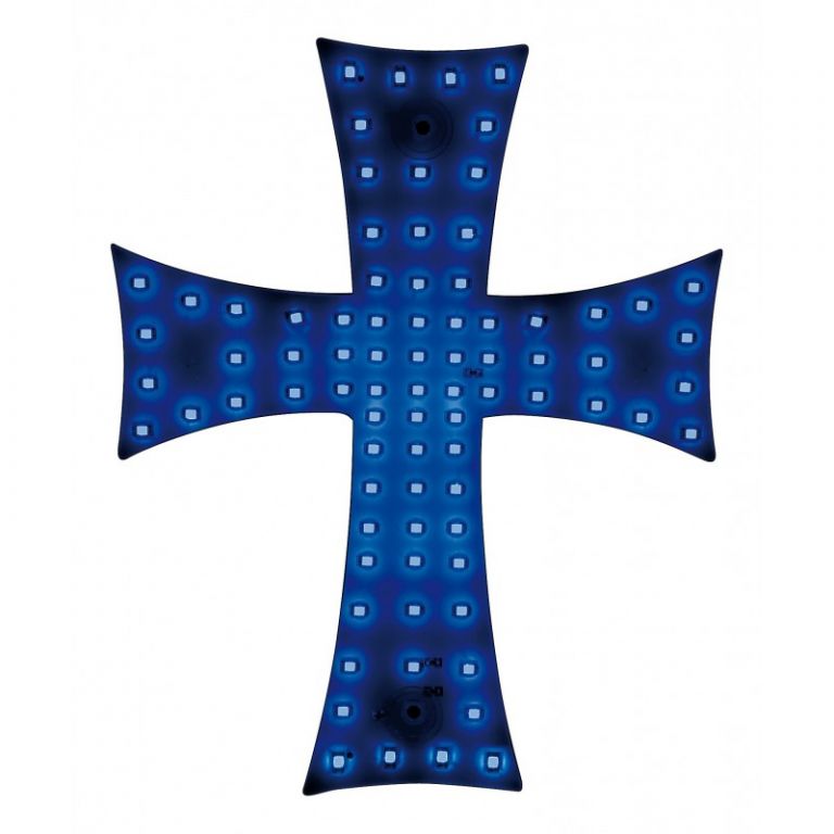 Světelný kříž modrý