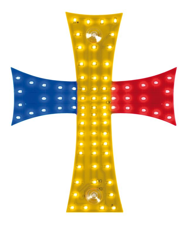 Světelný Kříž 24V trikolora