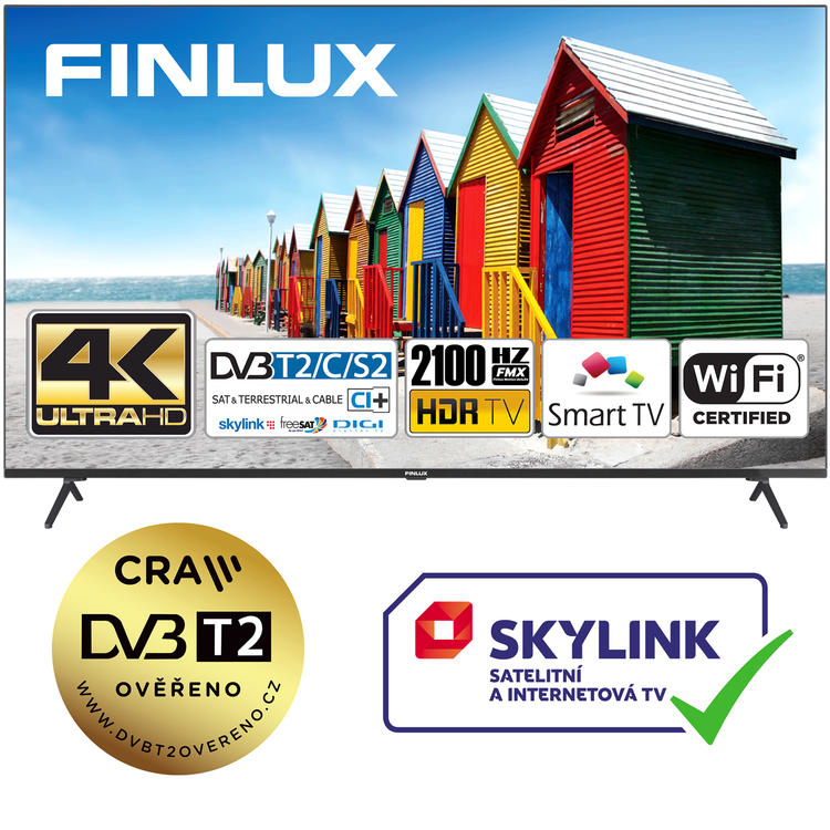 Finlux TVF65FUF8260 - HDR UHD T2 SAT WIFI SKYLINK LIVE