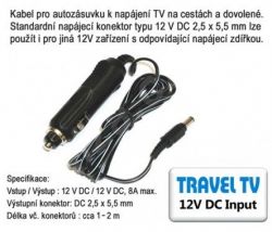 12V napájecí kabel pro TV