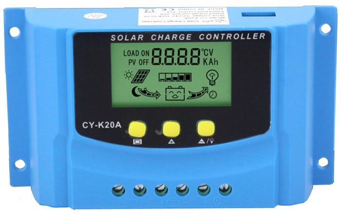 Solární regulátor PWM CY-K20A, 12-24V/20A pro různé baterie