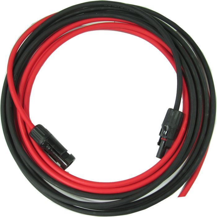 Solární kabel H1Z2Z2-K, 6mm2, červený+černý s konektory MC-4, 2m