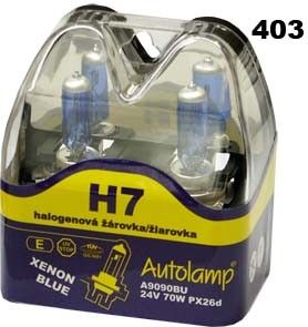 AUTOLAMP H7 24V 70W PX26d BLUE 2ks