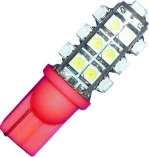 Žárovka LED-25x W2,1-T10 12V/1W červená