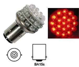Žárovka LED-27x BA15s 12V červená