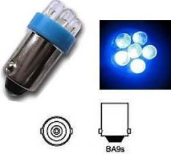 Žárovka LED-6x BA9s 12V/0,5W modrá