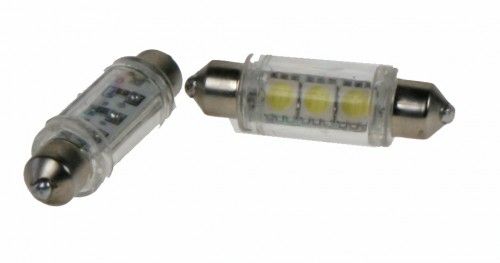 Žárovka LED 12V s paticí sufit (39mm) bílá, 3LED/3SMD