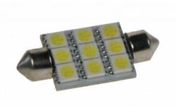 Žárovka LED 24V s paticí sufit (36mm) bílá, 9LED/3SMD