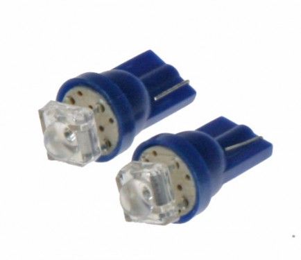 Žárovka LED 12V s paticí T10 modrá, 1LED/superflux