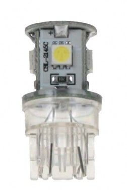 Žárovka LED 12V s paticí T20 (7443) bílá, 5LED/3SMD