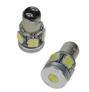 Žárovka LED 12V s paticí BAY 15d(dvouvlákno) bílá, 5LED/6w