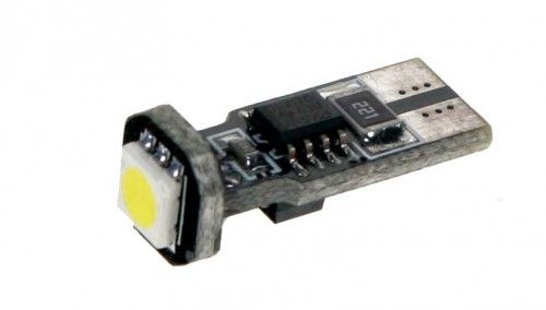 Žárovka LED 12V s paticí T10 bílá, 1LED/3SMD