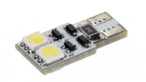 Žárovka LED 12V s paticí T10 bílá, 4LED/3SMD