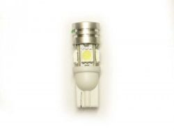 Žárovka LED 12V T10 5W W2,1x9,5d čirá 4LED+1,5W SMD