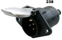 Zásuvka 24V 7P hliník JAEGER (černá) připojení na dutinky 6,3mm