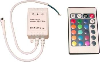 RGB kontroler s IR dálkovým ovládáním, 24 tlačítek
