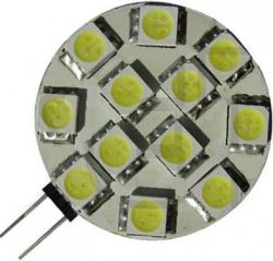 Žárovka LED-12x SMD G4 12VAC bílá teplá