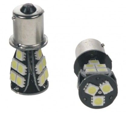 Žárovka LED 12V s paticí BA15s bílá, 18LED/3SMD