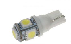 Žárovka LED 24V s paticí T10 bílá, 5LED/3SMD